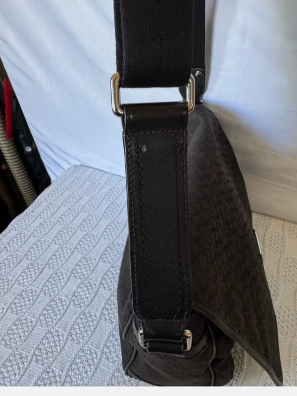 Coach Unisex Jacquard & Leather Medium Messenger Crossbody - Picture 5 of 10